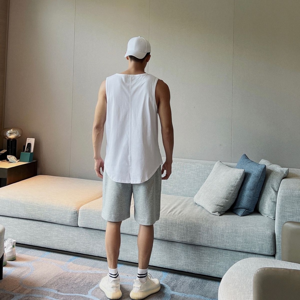 Áo Ghi Lê Thể Thao Cotton Nguyên Chất Dáng Rộng Thấm Hút Mồ Hôi Phong Cách Mỹ Đơn Giản Cho Nam