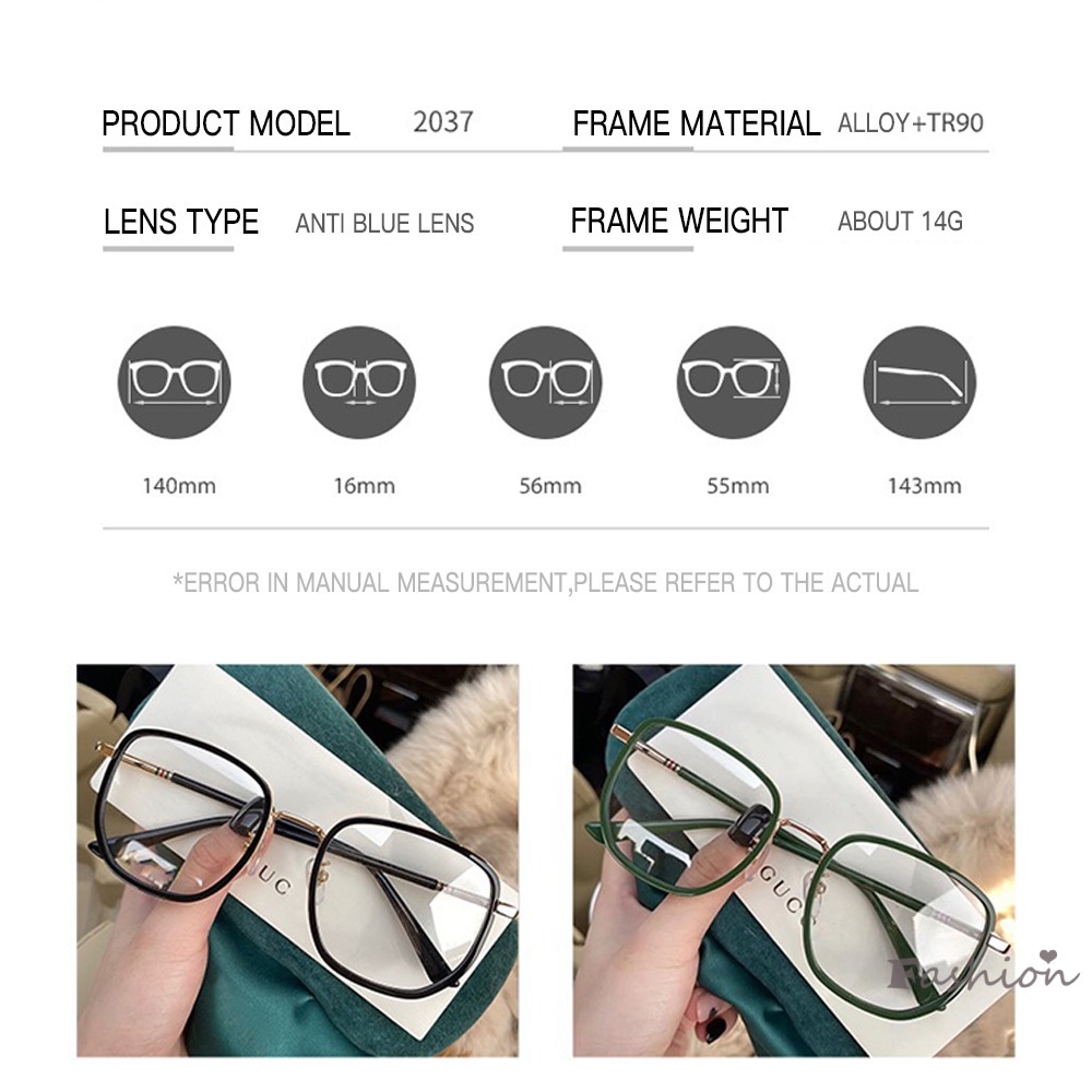 Mắt Kính Gọng Kim Loại Tròng Trong Suốt Chống Mệt Mỏi