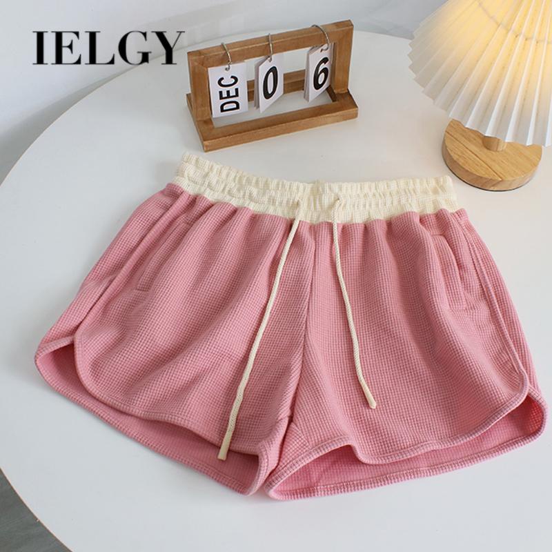IELGY   Quần Short Thể Thao Dáng Rộng Màu Sắc Tương Phản Cỡ Lớn Thời Trang Cho Nữ
