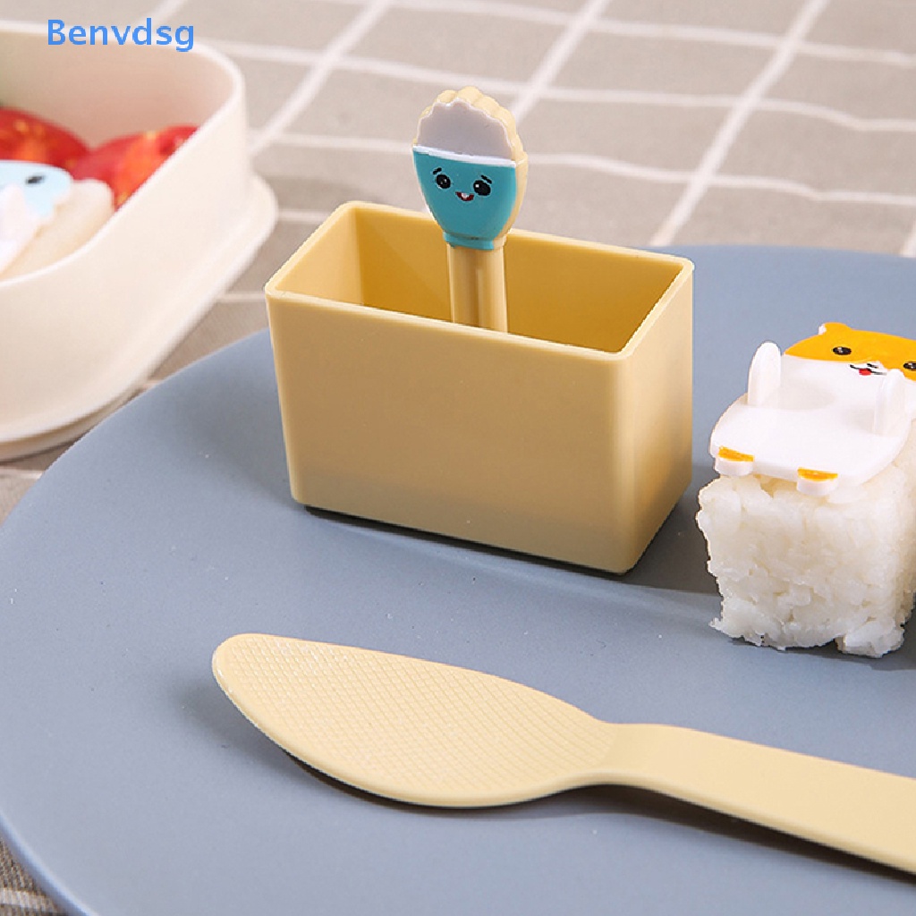 1 Set Khuôn Làm Sushi Chống Dính Hình Khối Nhỏ Kèm Muỗng Tiện Dụng DIY
