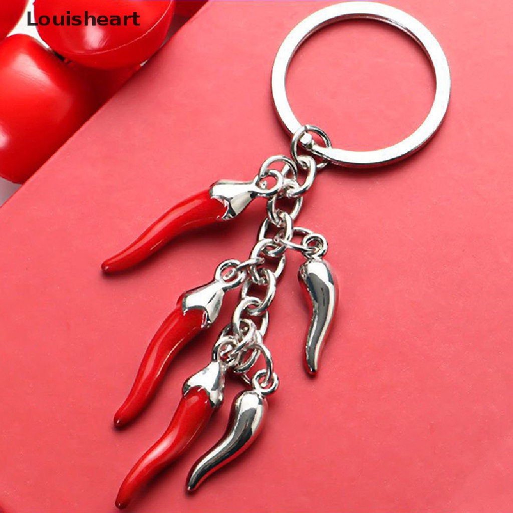 Louisheart Móc Khóa Hình Quả Ớt Đỏ Mini Bằng Hợp Kim Sáng Tạo