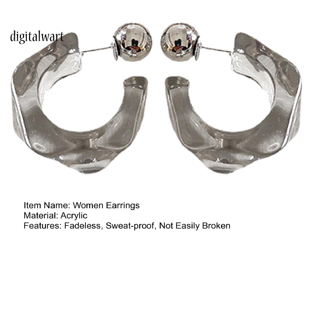 Kỹ Thuật Số| 1 Đôi Bông Tai Hình Chữ C Không Phai Màu Chống Mồ Hôi Và Không Gây Dị Ứng Cho Nữ