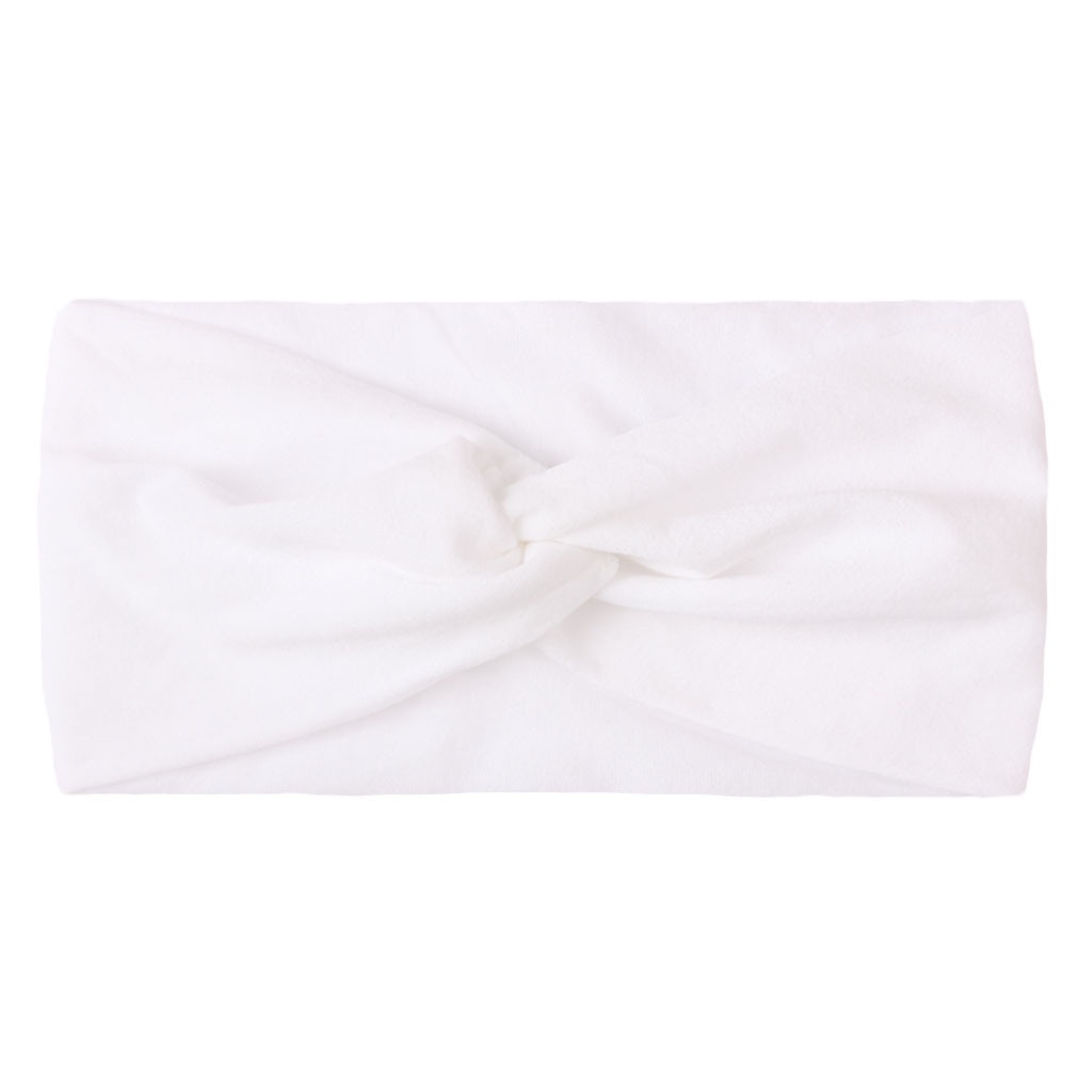 Băng Đô Thắt Nút Chéo Bằng nylon Màu Trơn 28 Màu Sắc Tùy Chọn Dành Cho Bé Gái