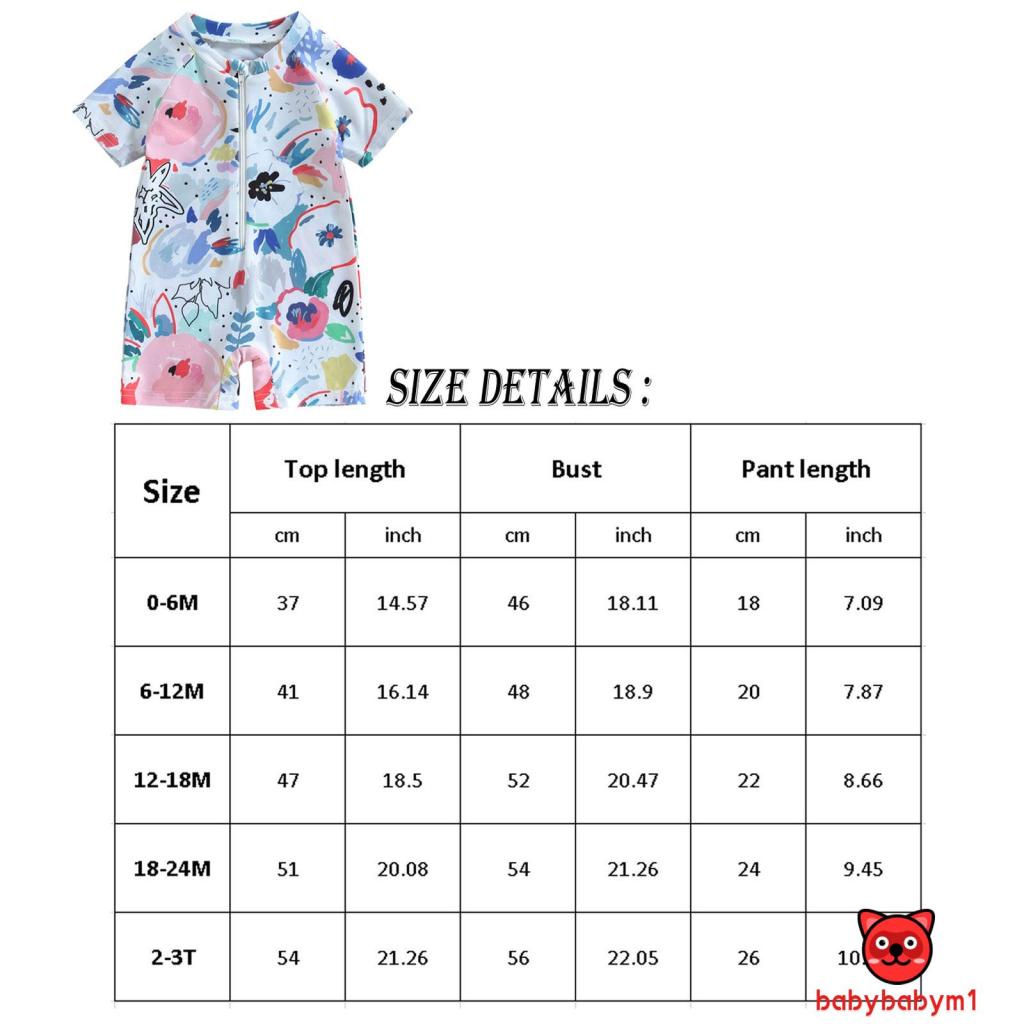 Bộ Đồ Bơi Tay Ngắn Có Khóa Kéo In Họa Tiết Màu Nước Dễ Thương Cho Bé