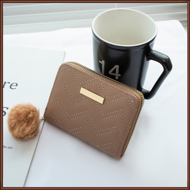 Ví Da Pu Có Khóa Kéo Họa Tiết Thêu Xinh Xắn Cho Nữ