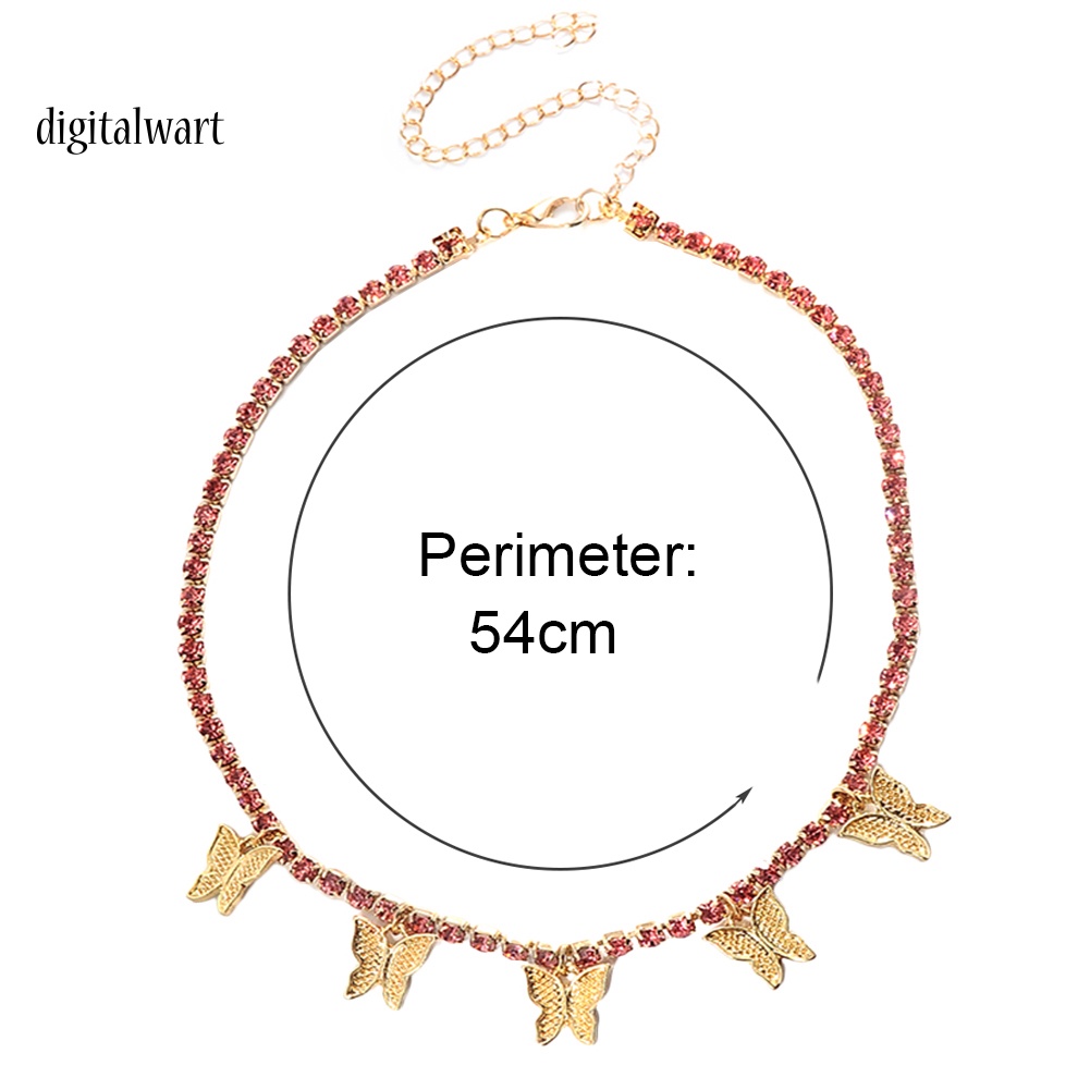 Kỹ Thuật Số| Vòng cổ HợP Kim HìNh BướM ĐíNh Đá Xinh XắN