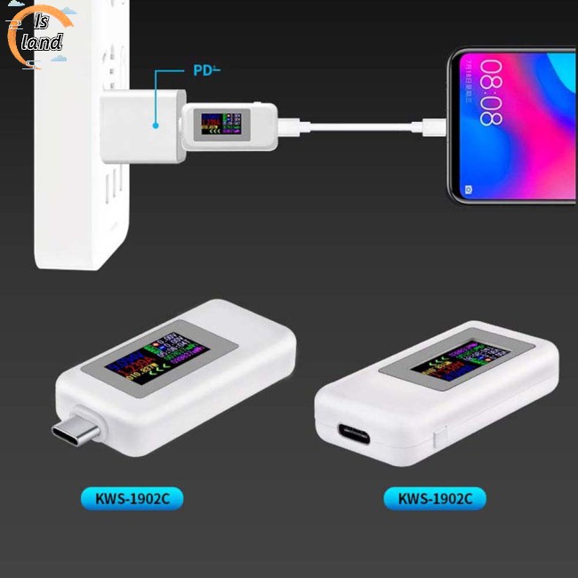 Thiết Bị Kiểm Tra Dòng Điện Usb Màn Hình Màu Kỹ Thuật Số 0.96-inch 24-pin Type c