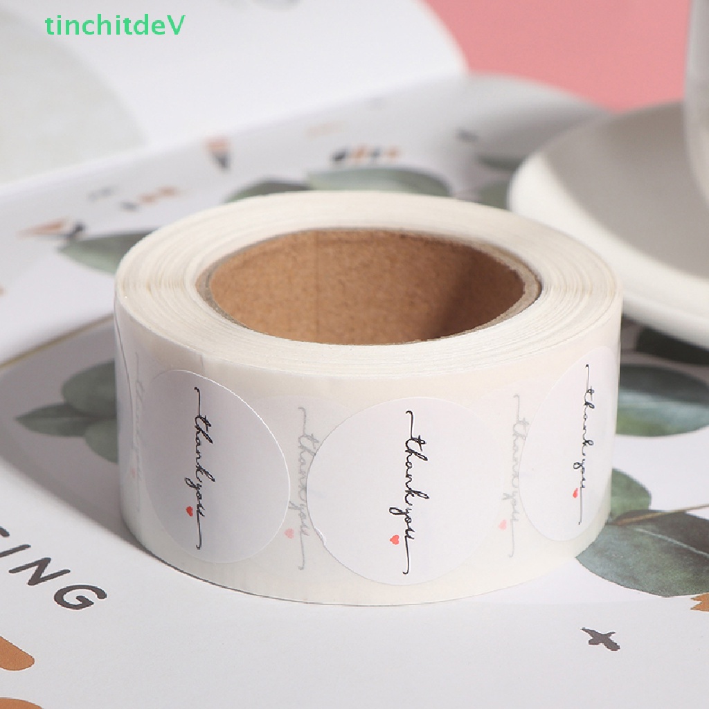 [TinchitdeV] Cuộn 500 Nhãn Giấy Trắng Tròn thank you er Sổ Lưu Niệm 1 inch [Mới]