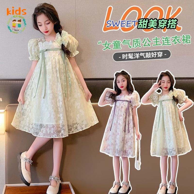 Đầm Mùa Hè Tay Ngắn Phong Cách Thời Trang Mới Dành Cho Bé Gái 3-5 - 8-10 - 12-13 Tuổi
