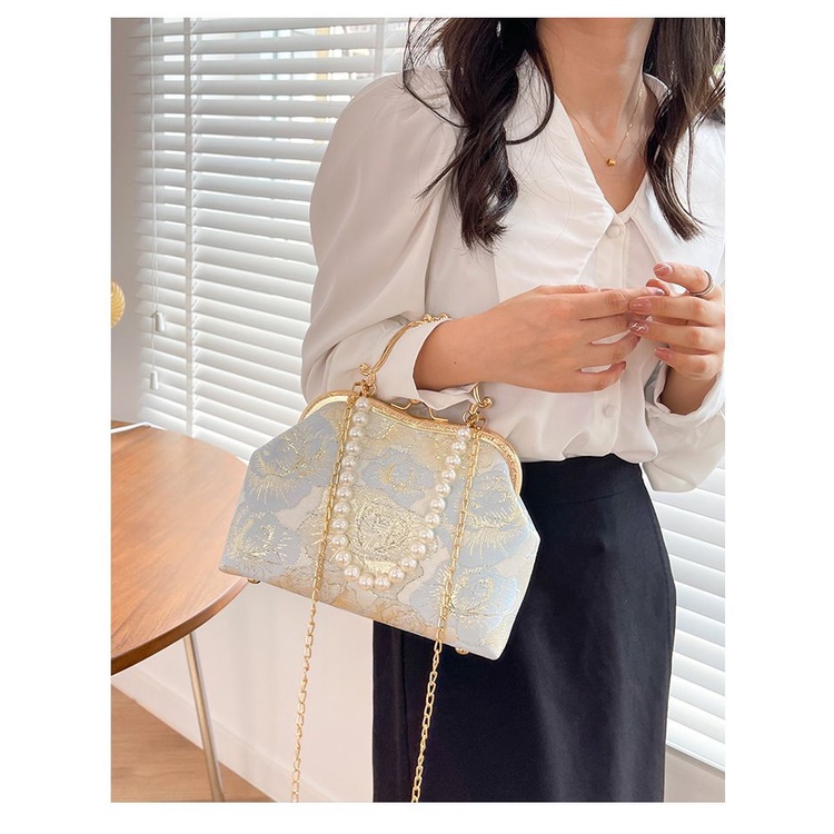 Túi Xách Nữ Đính Ngọc Trai Thời Trang Hàn