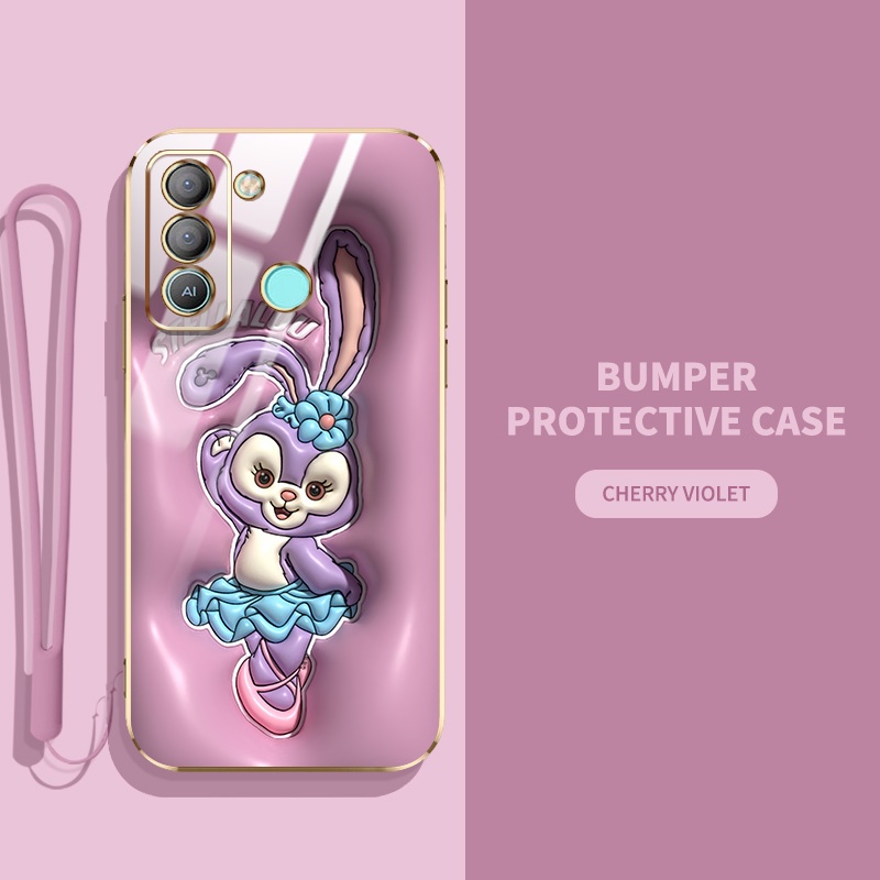 Ốp Điện Thoại Mạ Điện Hình Vuông Họa Tiết Hoạt Hình 3D Cho Tecno Pop 5 Lte BD4 BD4i BD4a