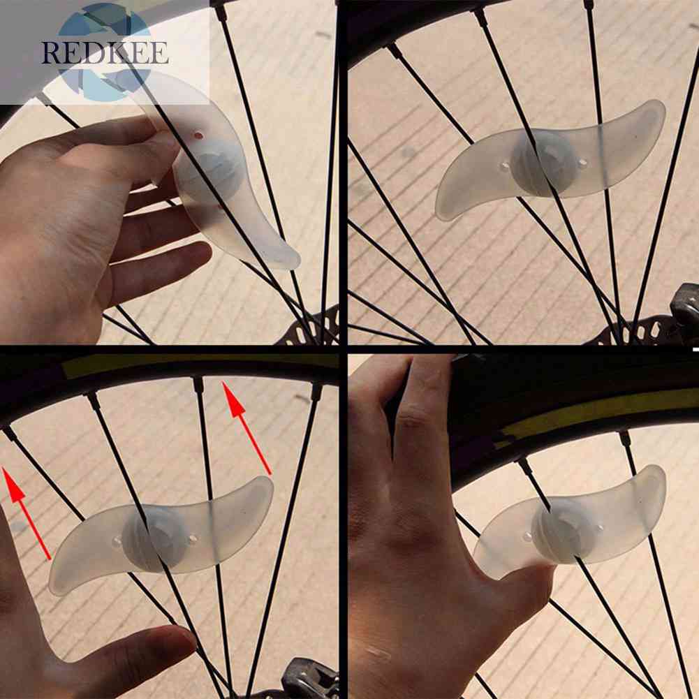 Đèn LED Gắn Căm Xe Đạp Hình Chiếc Lá Chống Thấm Nước