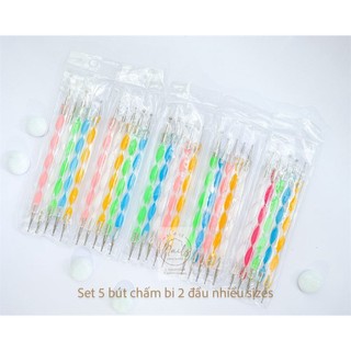 Set 5 bút chấm bi 2 đầu, bút chấm bi trang trí móng