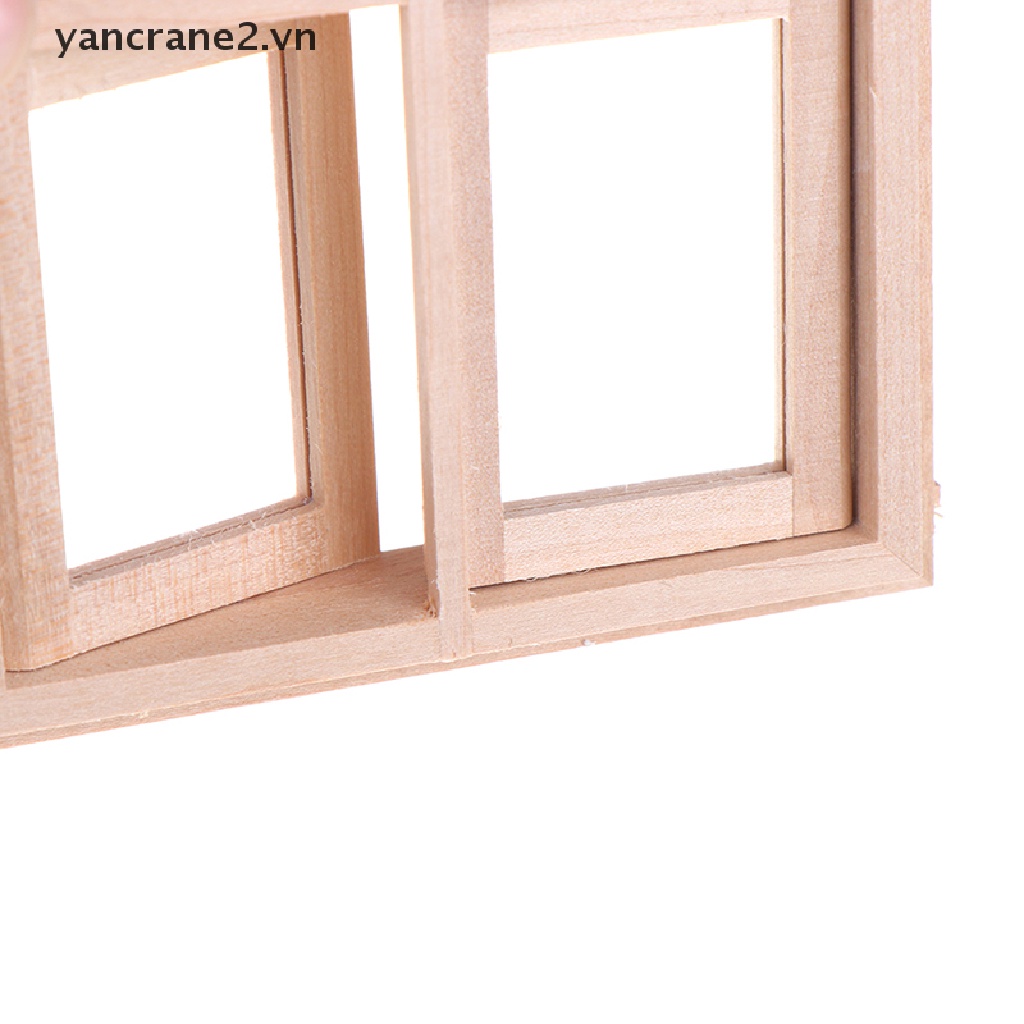Mô Hình Cửa Sổ 2 Pane DIY Bằng Gỗ Tỉ Lệ 1 / 12 Trang Trí Nhà Búp Bê {yancrane2.vn