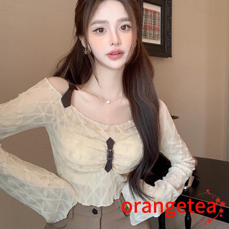 Áo Thun Lửng Tay Dài Thời Trang Quyến Rũ Dành Cho Nữ