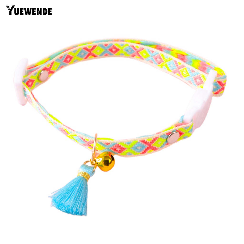 Vòng Cổ Gắn Chuông Họa Tiết Hình Học Nhiều Màu Thời Trang Cho Thú Cưng