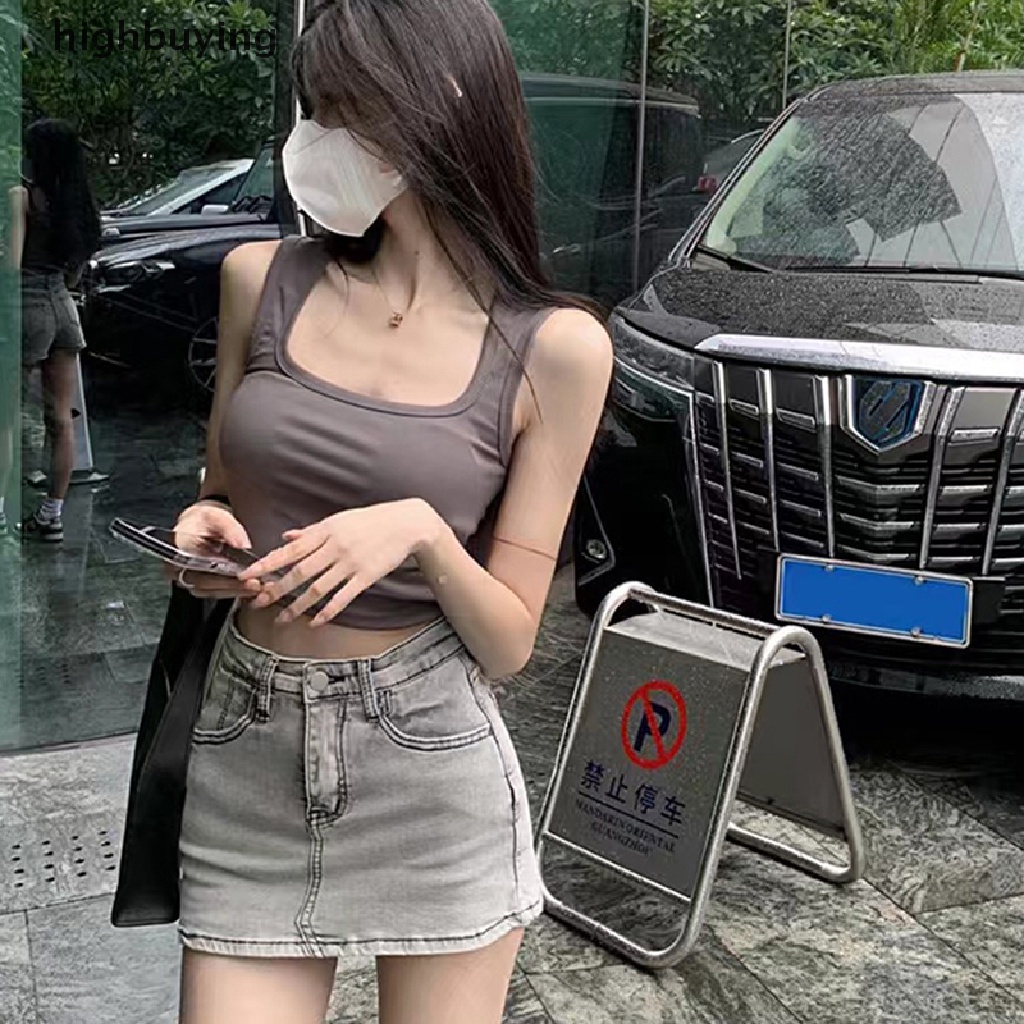 Áo Hai Dây Cổ Vuông Màu Sắc Thời Trang Quyến Rũ Cho Nữ