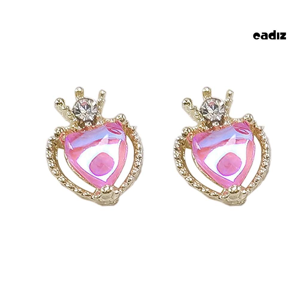 Bộ 2 Đá Mocha Trái Tim Rỗng 3D Lấp Lánh Trang Trí Móng Tay Nghệ Thuật DIY