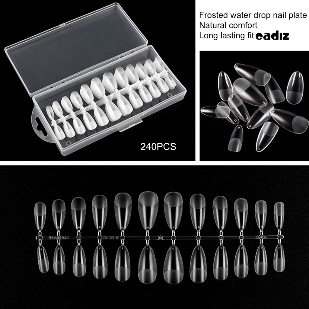Hộp 240 Móng Tay Giả Trong Suốt Chắc Chắn Có Thể Tháo Rời