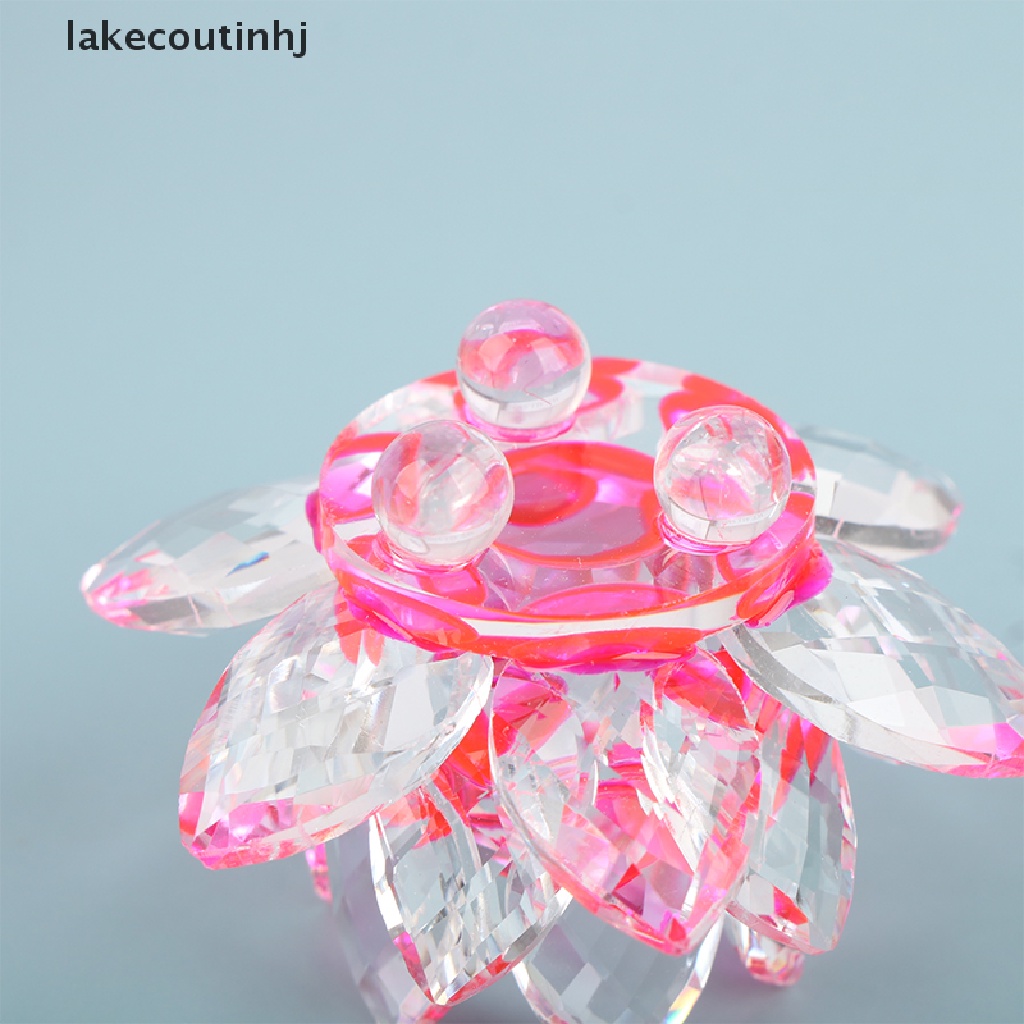 Tượng Kính Thủ Công Hình Hoa Sen Pha Lê 60mm Trang Trí