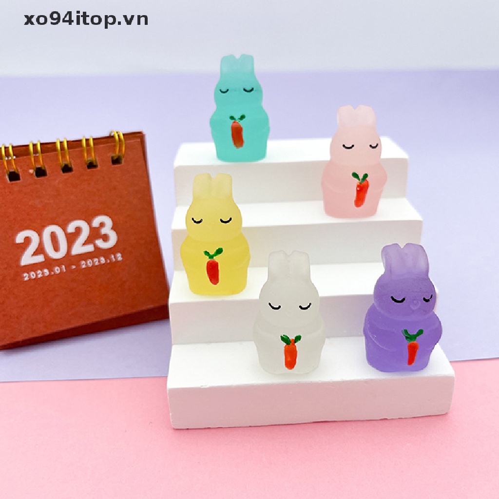 Xoitop Set 5 Tượng Resin Dạ Quang Phát Sáng Trong Bóng Tối Dễ Thương Trang Trí Tiểu Cảnh