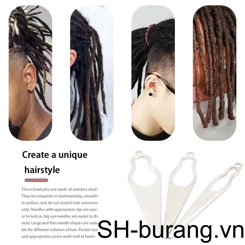 Set 3 Dụng Cụ Tạo Kiểu Tóc Dreadlock Bằng Thép Không Gỉ