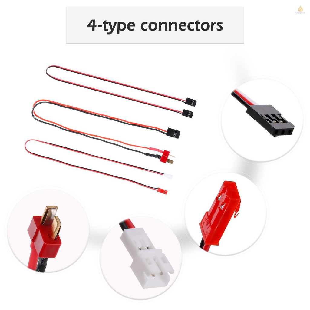 Set 3 Dây Cáp Nối Dài Giắc Cắm Chữ T Cho Máy Bay Điều Khiển Từ Xa JST JST PH2.0mm 2P