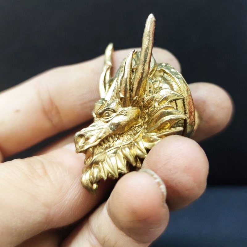 Mặt Dây Chuyền Hình Đầu Rồng Bằng Đồng Nguyên Chất Thủ Công Sáng Tạo