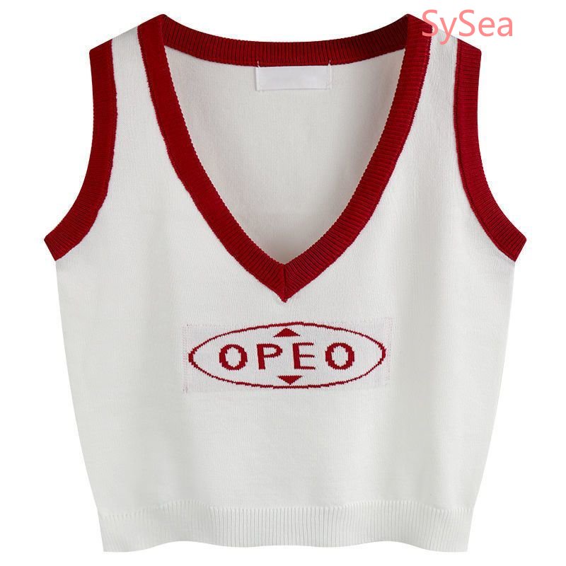 Áo Hai Dây Cổ Chữ V In Chữ Quyến Rũ Thời Trang Hè Cho Nữ