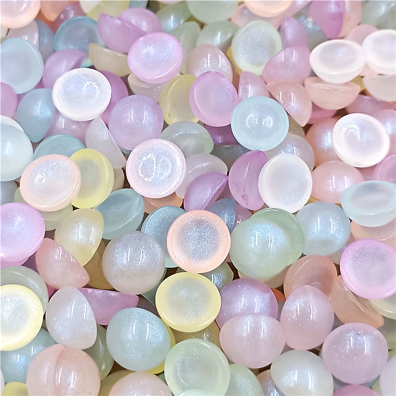 Set 30 Hạt Xỏ Lỗ Tròn 10mm / 12mm Màu Macaron Thời Trang