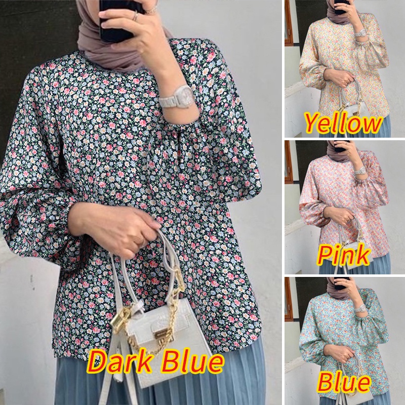 Zanzea Áo Kiểu Tay Phồng In Hoa Thời Trang Cho Phụ Nữ Hồi Giáo
