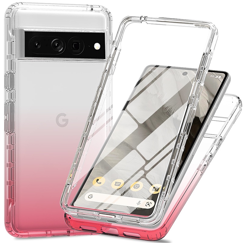 Ốp Điện Thoại Trong Suốt Bảo Vệ 360 Độ Cho Google Pixel 6A 7 7 Pro 2 Trong 1