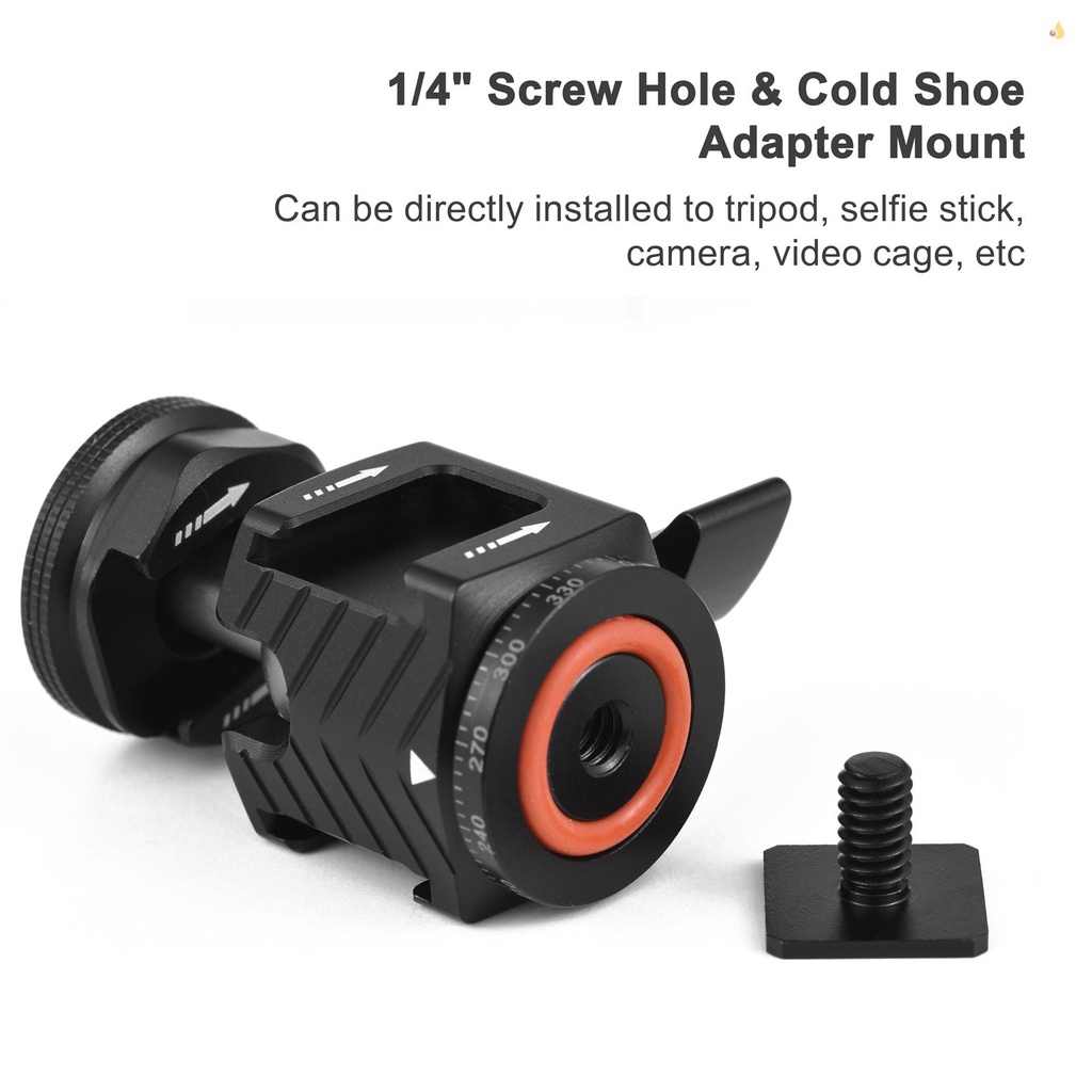 Bút Bi Mini Đa Năng Xoay 360 Độ Tiện Dụng°Bộ Chuyển Đổi Đầu Bi Gậy Ba Chân Bằng Hợp Kim Nhôm Có Ốc Vít 1 / 4 Inch Và Đầu Nối Cold Shoe Cho Máy Ảnh DSLR