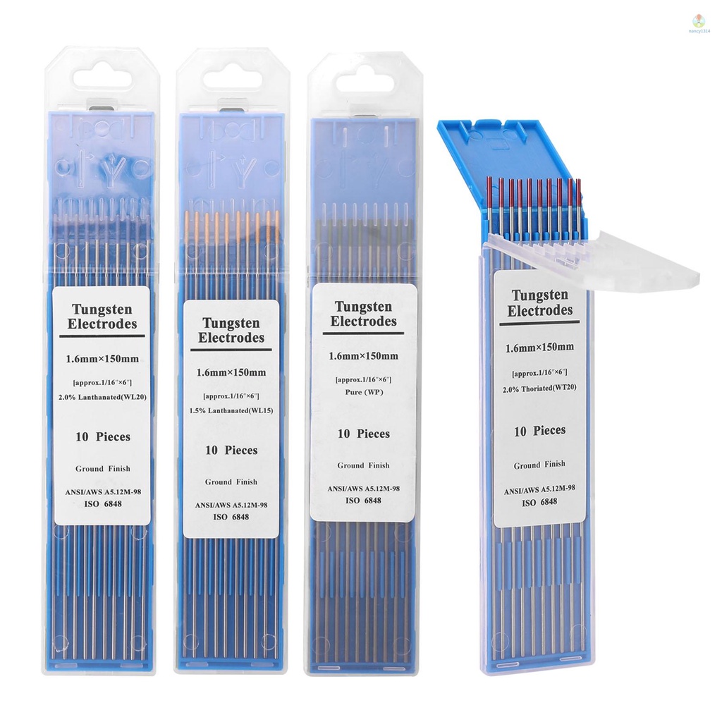 Bộ Que Hàn Điện Cực Vonfram Màu Đỏ / Vàng / Xanh Lá 1.6 * 150 / 2.4 * 150 Chuyên Dụng