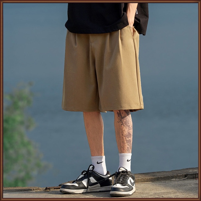 Quần Short Đi Biển Màu Trơn Dáng Rộng Thời Trang Mùa Hè Cho Nam