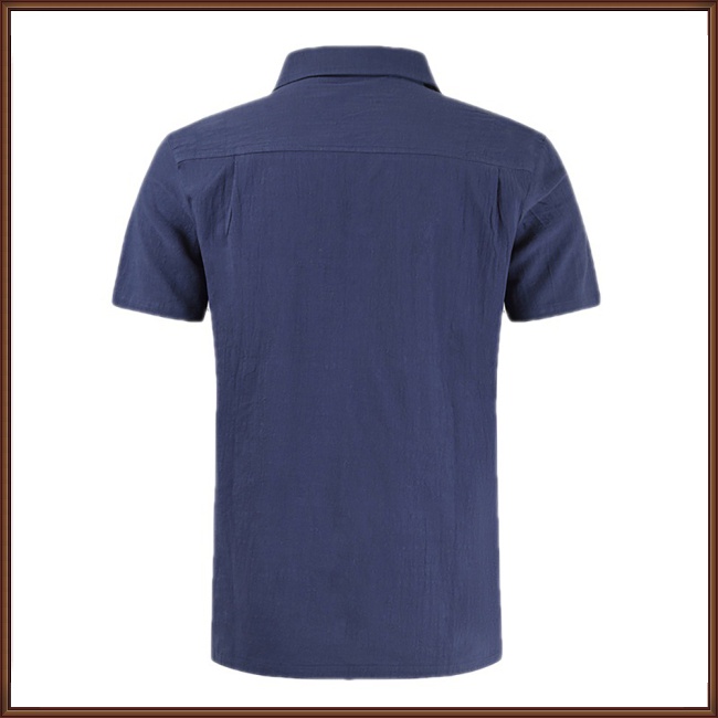 Áo Sơ Mi Cotton Lanh Tay Ngắn Màu Sắc Thời Trang Mùa Hè Cho Nam Giới