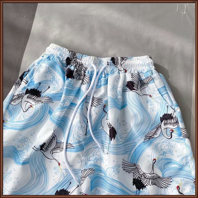 Quần Short Thể Thao Đi Biển Dáng Rộng In Họa Tiết Thời Trang Cho Nam