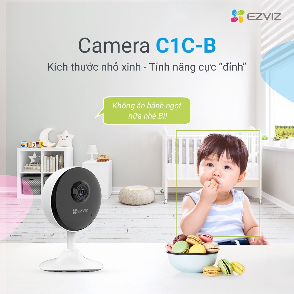 Camera IP Wifi EZVIZ C1C-B/C1HC 1080P chuẩn nén H265, chính hãng, bảo hành 24 tháng