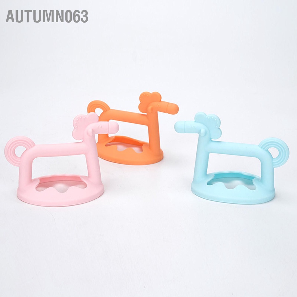 Autumn063 Bé Mọc Răng Đồ Chơi Hình Ngựa Mềm Cấp Thực Phẩm Nhai Cho Vòng Kèm Hộp