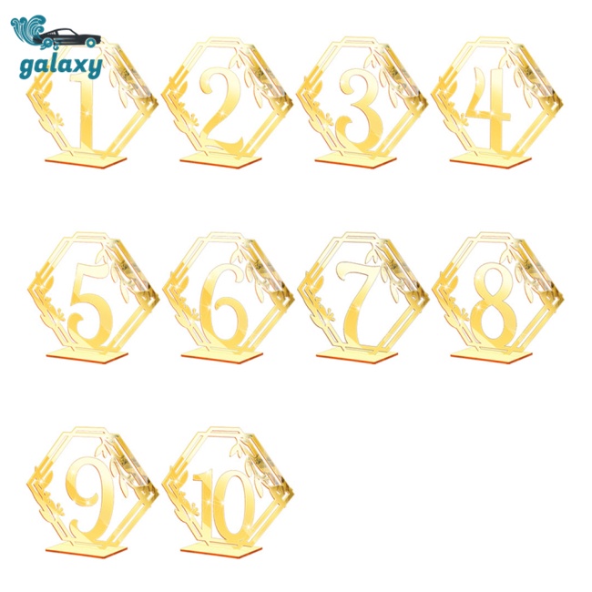 Galaxy Bộ Thẻ Số Để Bàn Hình Lục Giác Bằng Acrylic Trong Suốt