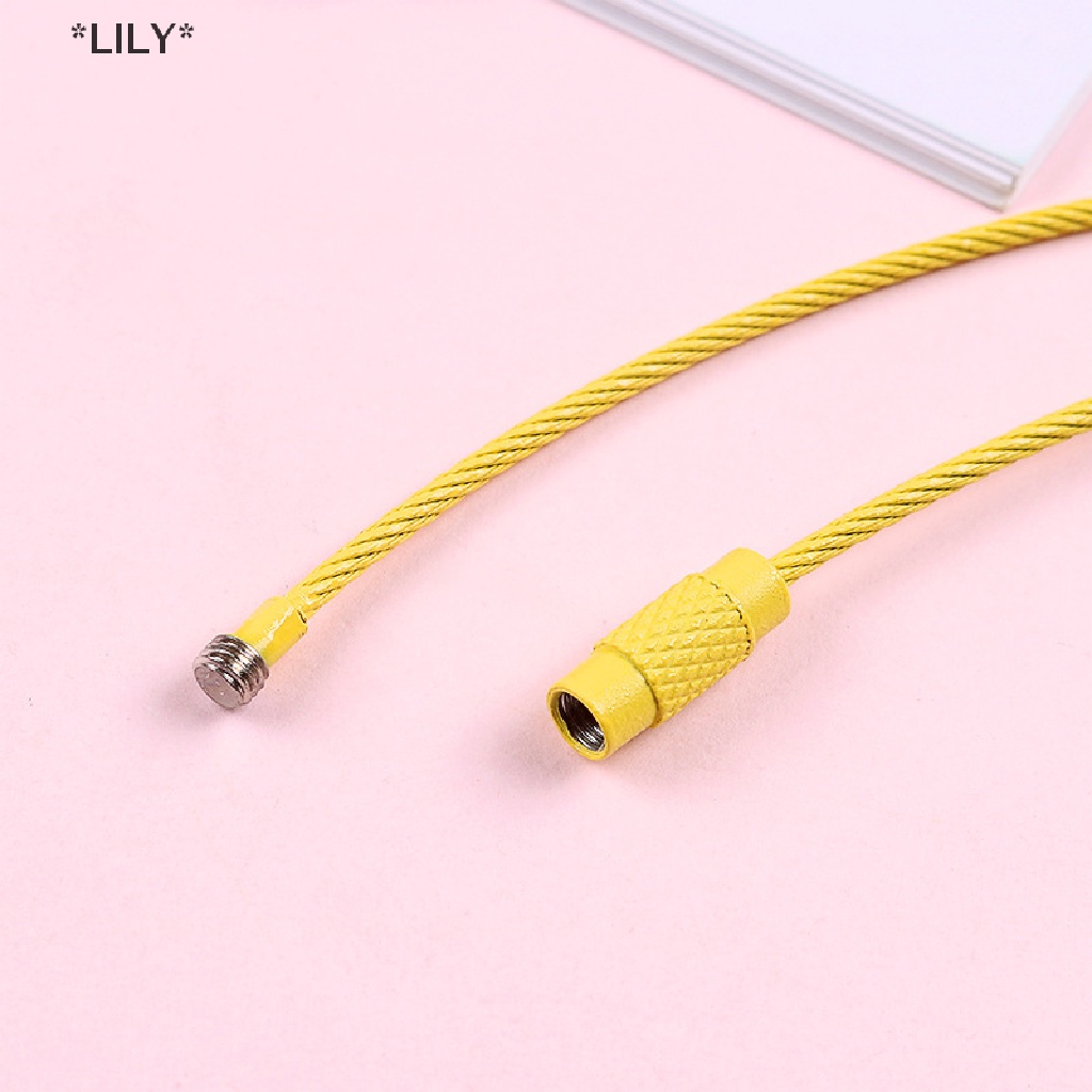 LILY 10/20 cái vòng Móc khóa dây thép không gỉ khóa vít Thẻ Hành Lý cắm trại ngoài trời uuu