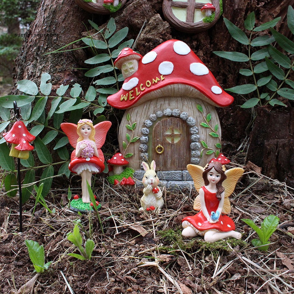 Spa Bộ 3 Tượng Nấm Ba Chiều Bề Mặt Mịn Trang Trí Nhà Cửa Thủ Công Mỹ Nghệ Cổ Tích