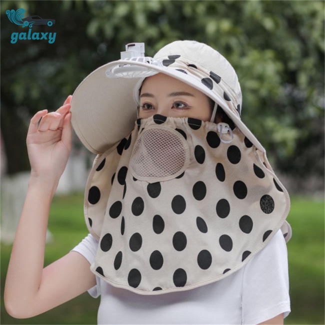 Galaxy Mũ Chống Nắng Kèm Quạt Bảo Vệ Cổ Chống Tia Uv Có Thể Sạc Lại