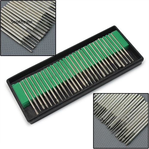 Bộ 30 Mũi Khoan Kim Cương Dùng Chạm Khắc Đá Thủy Tinh / Đá