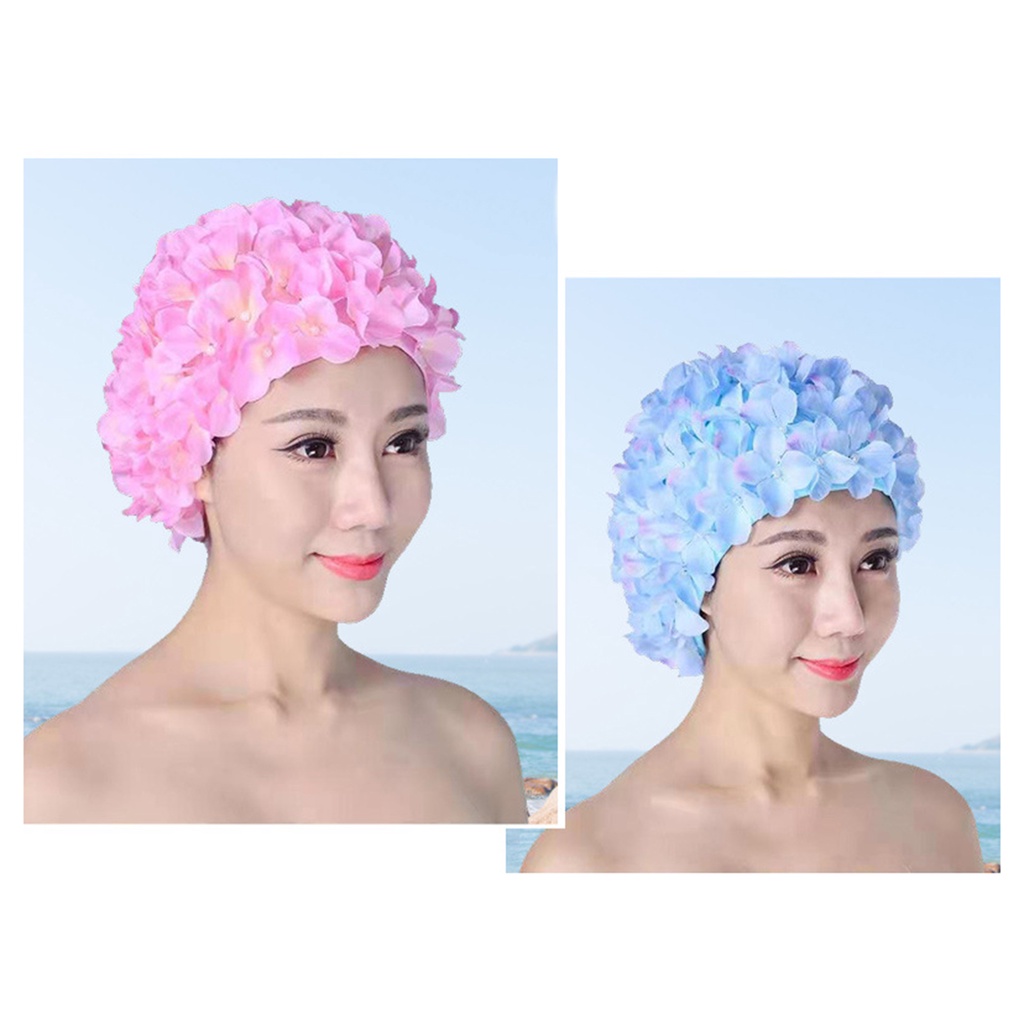 Mũ Bơi Mềm Mại Co Giãn Thoáng Khí In Hoa Thời Trang