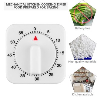 Square 60 Minute Mechanical Kitchen Cooking Timer Food Preparation Baking