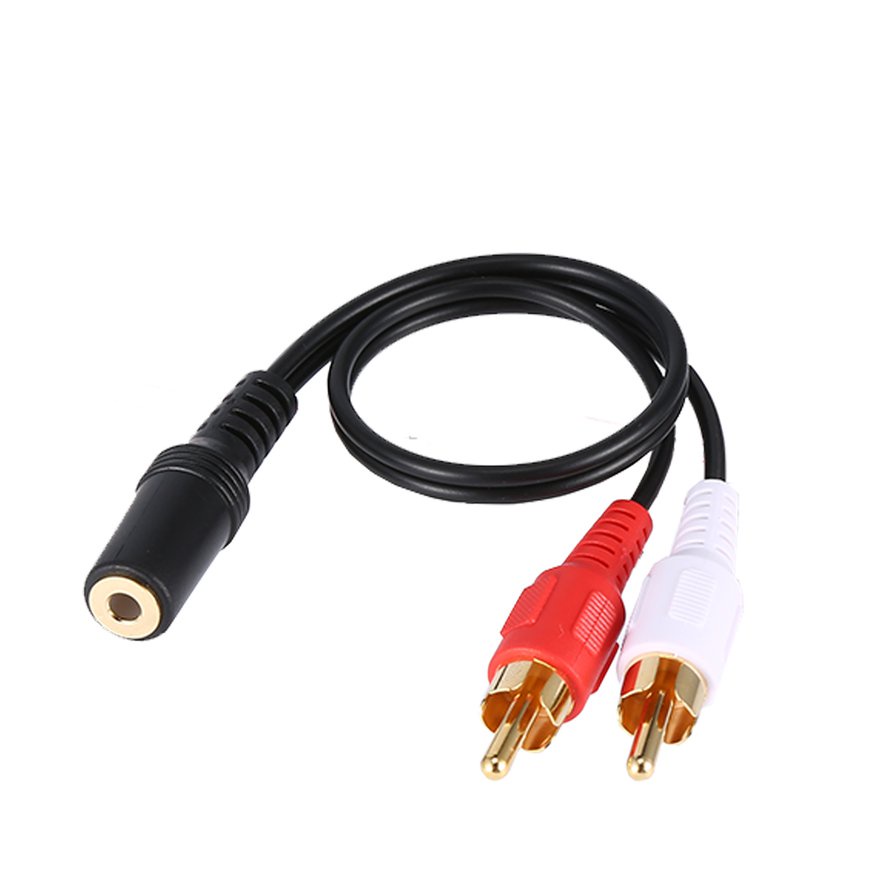Gold Plated 3.5Mm Female To 2 Rca Male Stereo Audio Y Cable Adapter