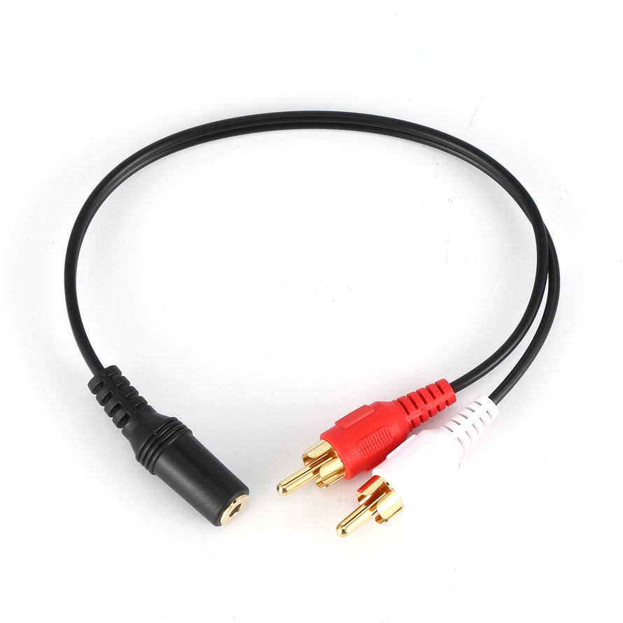 Gold Plated 3.5Mm Female To 2 Rca Male Stereo Audio Y Cable Adapter