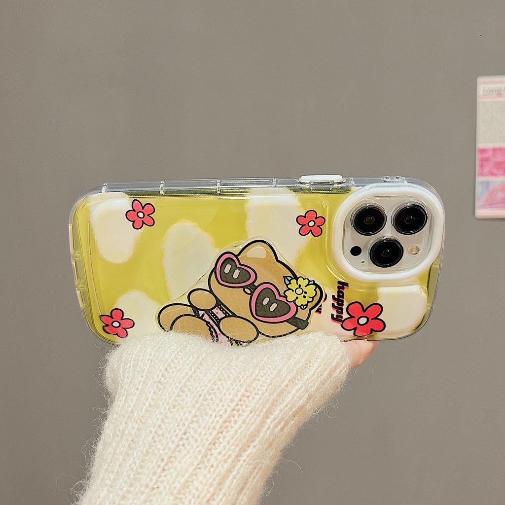 Ốp Điện Thoại TPU Dẻo Trong Suốt Họa Tiết Hoạt Hình Hello Kitty Dễ Thương Kèm Giá Đỡ Cho iPhone 14 13 12 11 PRO MAX