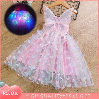 Đầm lưới in hình bướm công chúa cho bé gái mặc dịp halloween / giáng sinh toàn diện